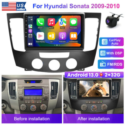 For Hyundai Sonata 2009-2010 Apple CarPlay Car Stereo Radio Android 13 GPS NAVI