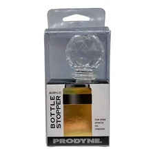 Prodyne Acrylic Gem Faceted Bottle Stopper with Airtight Silicone Seal NEW