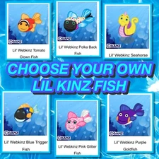 CHOOSE YOUR OWN WEBKINZ - LIL KINZ FISH Virtual Adoption Code Only
