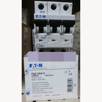 1PC New EATON MOELLER Miniature Breaker FAZ-C63/3 63A 3P #YP1