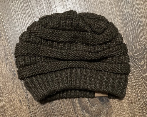 Unisex C.C. Textured Winter Beanie Warm Hat Cap Acrylic - Brown - Picture 2 of 4