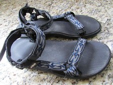 TEVA SPORT SANDALS MENS 13  BLUE MULTICOLOR EASY TIE STRAPS ADJUSTABLE 