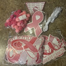 October Breast Cancer Banner Decor Party Items