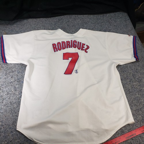 Maglia Ivan Rodriguez 1995 Texas Rangers All Star Uomo Home Bianca Cooperstown - Foto 8 di 10