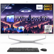 All In One 24" Fhd Touch I7 10Th Gen Win10 Ram 16Gb Ssd 480Gb Pc Fisso Webcam 2K