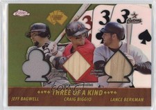 2002 Chrome 5 Card Stud 3 of a Kind Jeff Bagwell Craig Biggio Lance Berkman 0rx7