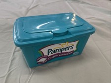 Vintage Pampers Original Baby Wipes Box Only No Wipes Turquoise/green