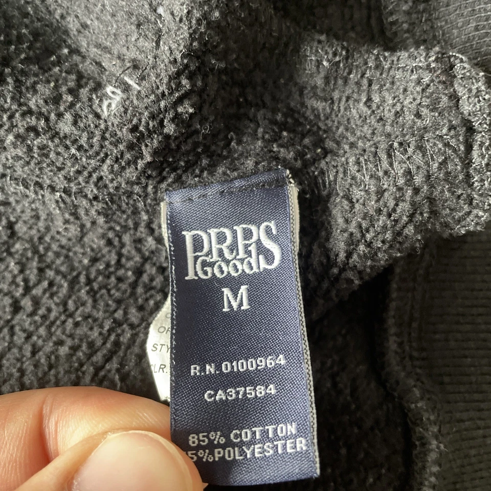 PRPS Trapezium Hoodie Mens Size Medium Black Zip Up Fleece Sweatshirt Sweater - Image 3 of 4