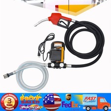 110V Self-Priming Pume W/ Hose Nozzle Electric Diesel Oil Fuel Transfer Pump Kit