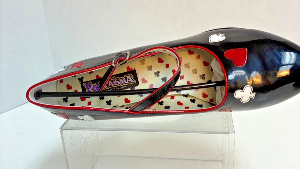 Funtasma Charol Rayas "4 Tacones Tarjetas Rojo/Negro Mary Janes Cont57/B 11M Foto 4 de 4