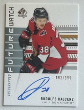 2019-20 SP Authentic Rudolfs Balcers #186 Future Watch Rookie Auto /999