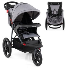 Jogging Stroller,Foldable Jogger,Adjustable Canopy Detachable Tray Cup Holders