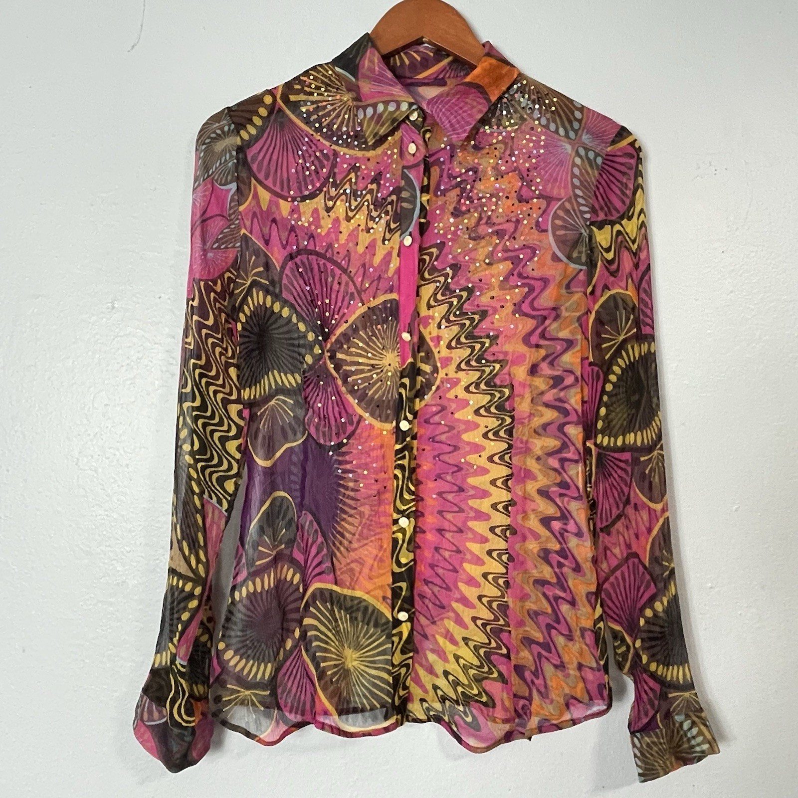 Missoni Thin Transparent Multi Colored Sequined T… - image 1