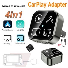 4-IN-1 Carplay Adapter Wired to Wireless CarPlay Android Auto Mirror Link NEW