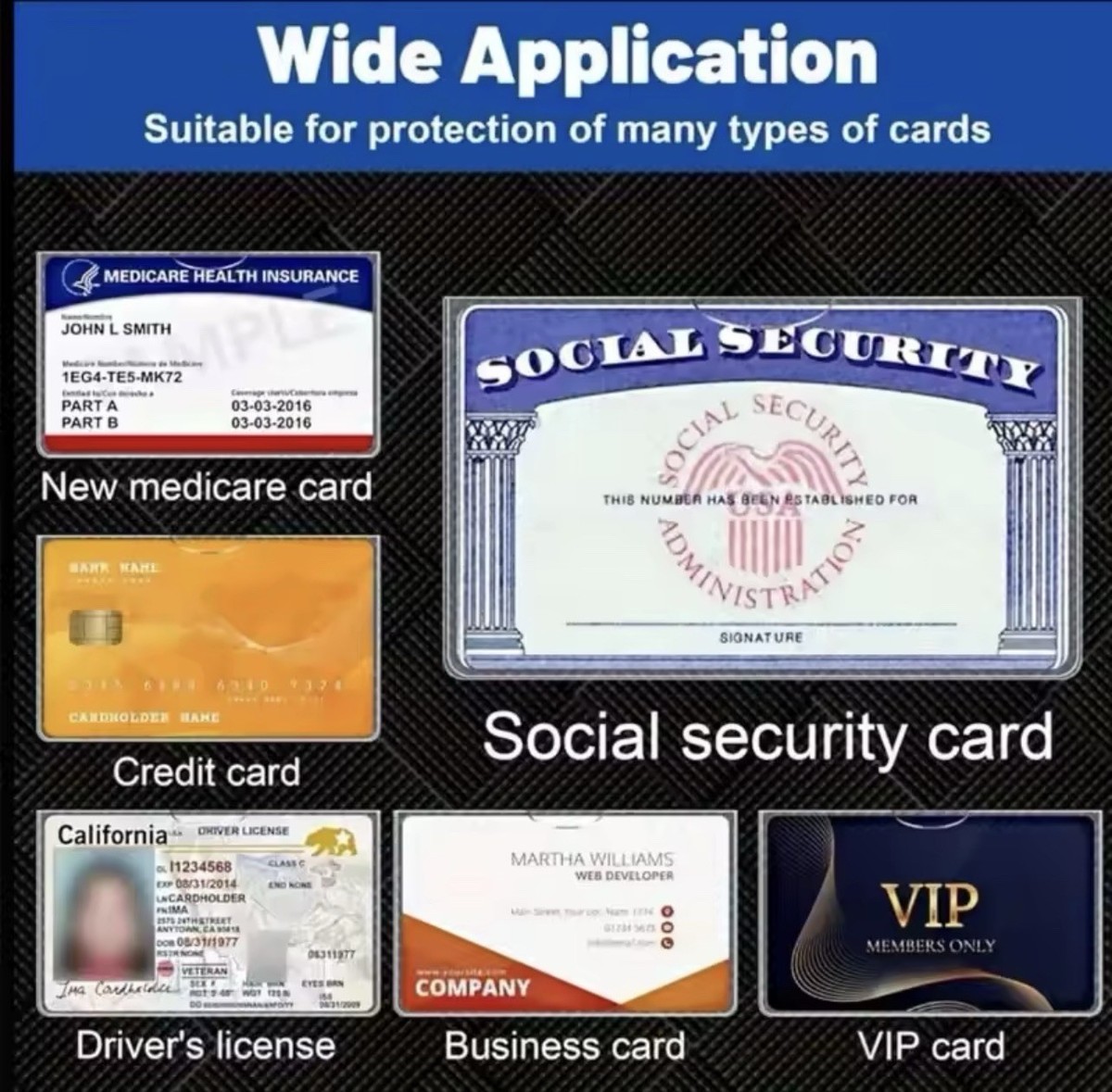 2x Social Security Card Protector Sleeves/New Medicare Card Protector  Sleeves | eBay