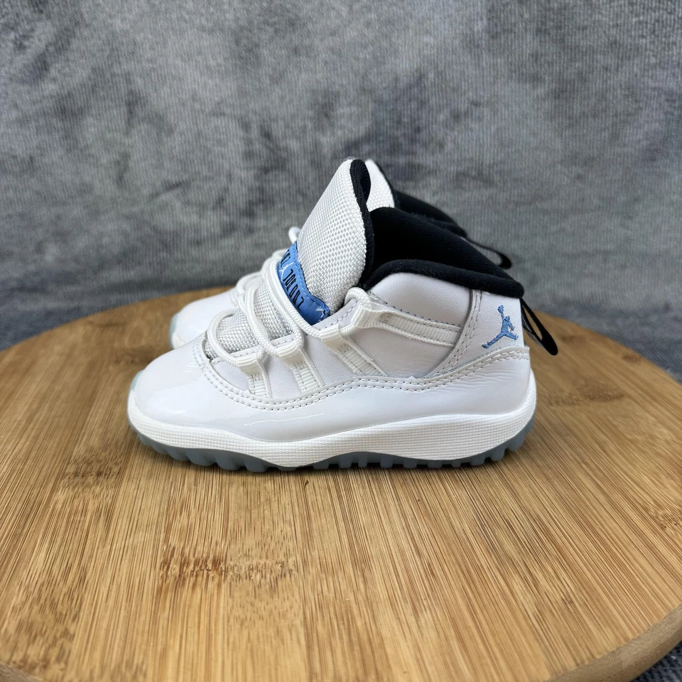 Nike Air Jordan 11 Zapatos Niño Pequeño Talla 7C Blanco Leyenda Azul Tenis 378040-104 Foto 3 de 4
