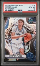 Cooper Flagg 2024 Bowman U Best Refractor Basketball Rookie Card #16 PSA 10
