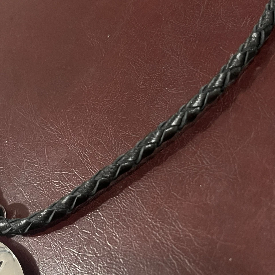 Collar Ralph Lauren Cuero Negro Suroeste Tono Plata Foto 4 de 4