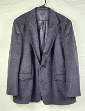 Vtg Circle S Dallas Texas Men's Black Faux Suede Western Blazer Sport Coat 52L