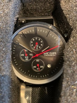 Megir mens watch, replacement strap, original strap, new BTRY ready to fit!