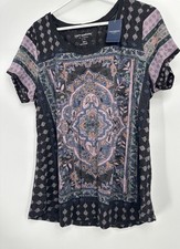 Lucky Brand Women s Batik Print Top Shirt Tunic 1X 1XL New Plus Size NWT