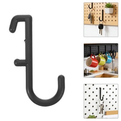 20Pcs Black Plastic Pegboard Hanging Hooks for Space Saving Home Wall Organizer