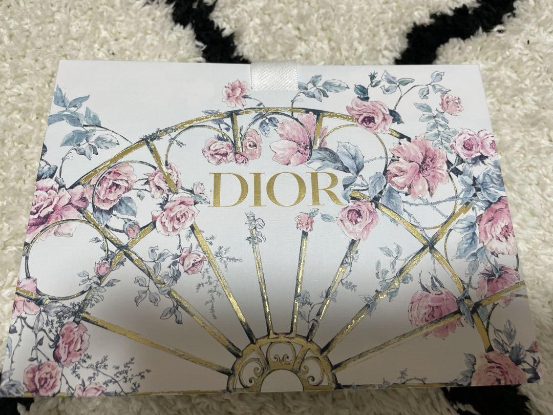 DIOR Floral Print Wrapping Bag with Leather Accents