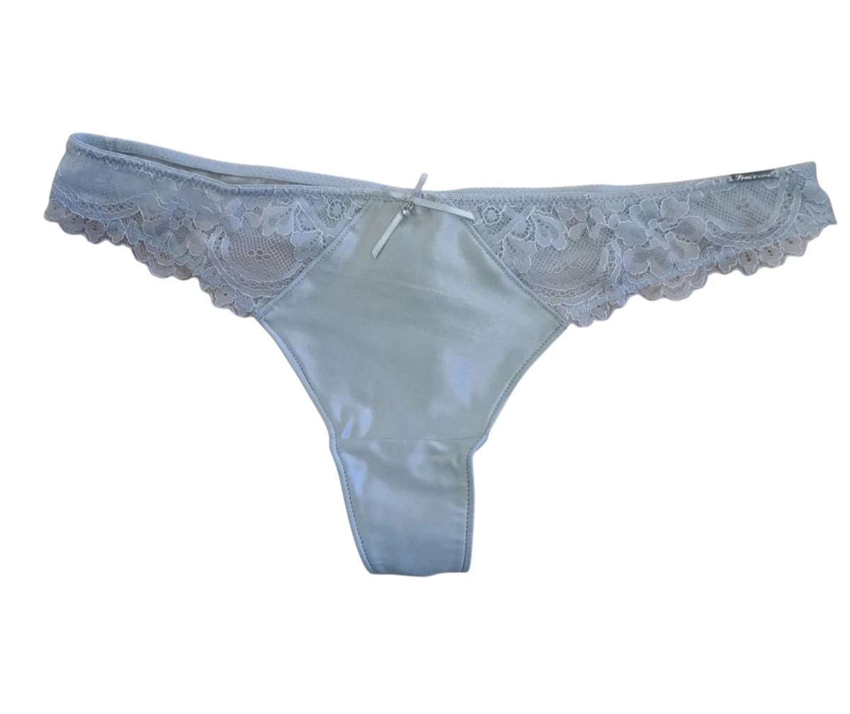 Boux Avenue Elsie Silver Satin Thongs Knickers briefs Silver RRP £34 New+Tags - Picture 1 of 8