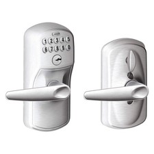 SCHLAGE RESIDENTIAL FE595 PLY626JAZ Electronic Lock,Lever,Satin Chrome 457G22