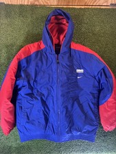 New York Giants Jacket Mens Large Blue NFL Football Nike Hooded Fleece Lined Zip