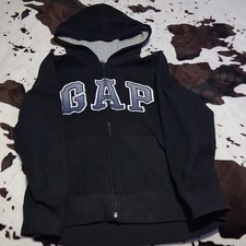 GAP Kids XL Black Full Zip Hooded Hoodie Sweatshirt Logo Pockets Long Sleeve