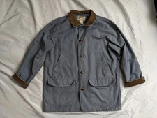 Vintage L.L Bean Chore Coat Mens Size L Blue Button Barn Jacket Field Hunting