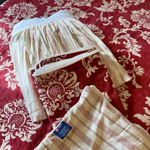 RL Chaps Red French Country Riviera Queen Comforter SET 2 Pillow Shams &Bedskirt