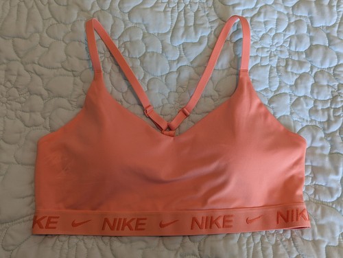 Nike Indy Light Support Sports Bra Orange Dri-FIT Adjustable Padded Women’s NEW
