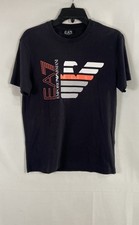 EA7 Emporio Armani Men's Black Graphic Logo Eagle Short Sleeve T-shirt Size M
