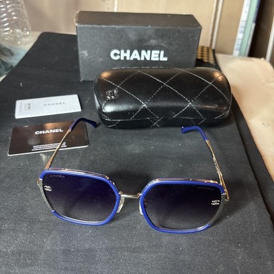 Chanel CH6225 002 58 Silver/Blue Large Square Glasses Frame