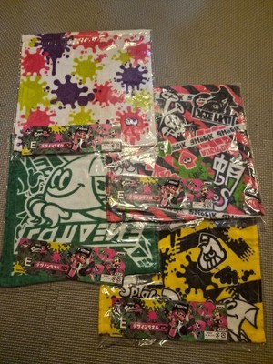 Nintendo Splatoon 2 Design Towel 4pc Complete Set Multi Color Authentic