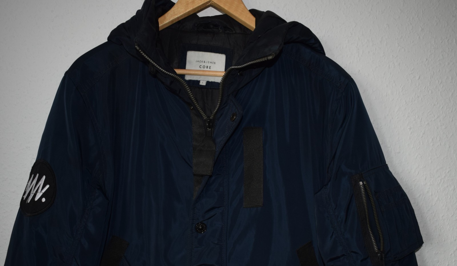 Jack & Jones Core Men's Navy Blue Hooded Bomber Jacket image 4