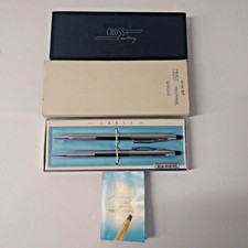 Vintage Cross Ballpoint Pen  Pencil Set with Box 3501 USA Lustrous Chrome