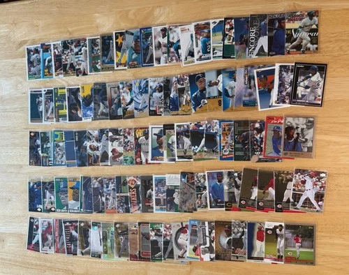 Lot of 100 Ken Griffey Jr. Baseball Cards Mariners & Reds MLB Hall of Fame HOF