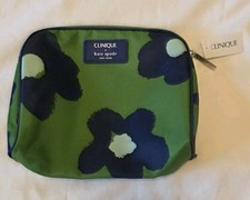 CLINIQUE x Kate Spade Navy Green Makeup Cosmetic Bag, Travel Pouch NEW 2023 