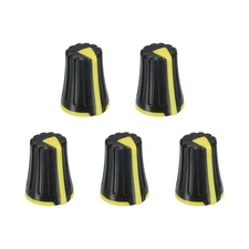 Potentiometer Control Knob ABS Guitar Knob 270 Degrees Black Knobs Yellow 5PCS