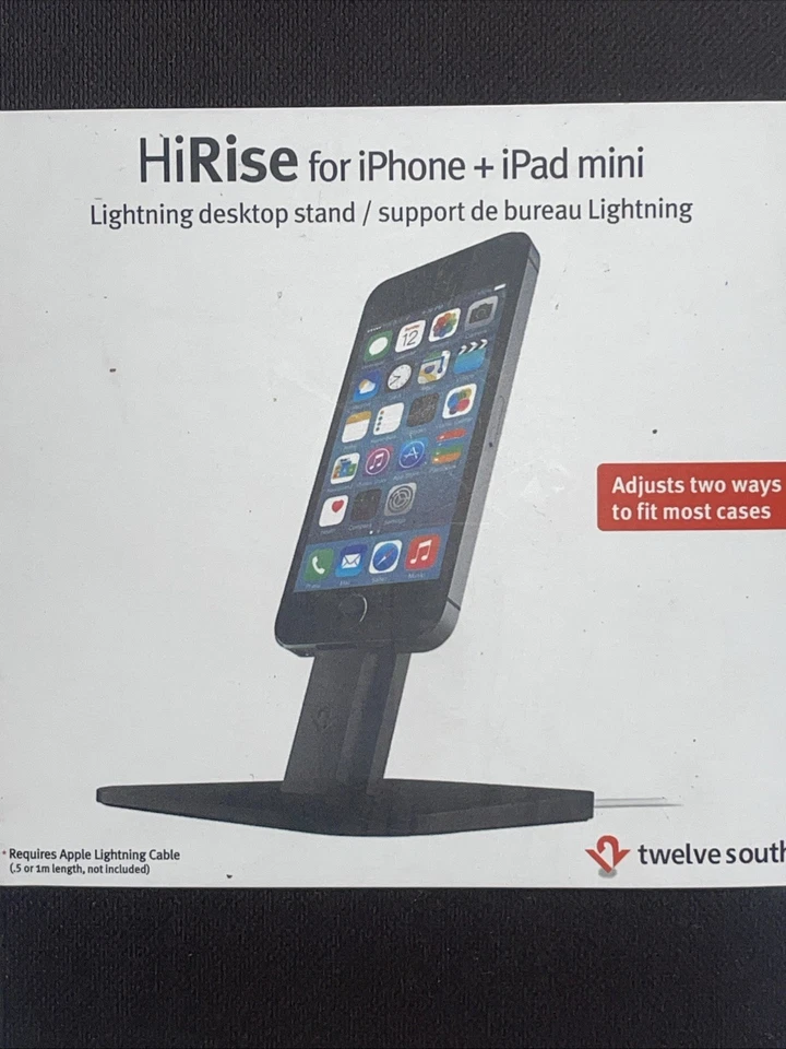 Twelve South HiRise Black Lightning Desktop Stand for iPhone and iPad Mini - Image 3 of 4