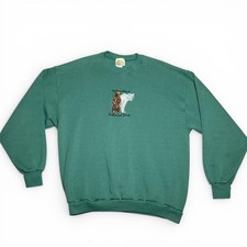 Yellowstone National Park Green Sweatshirt with Bear Embroidery