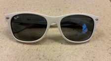 Ray-Ban Wayfarer Sunglasses White Plastic Frame Gray Lenses