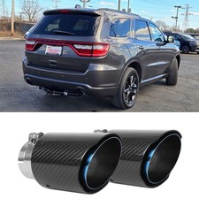 For Dodge Durango 3.6L V6 2.5" to 3.5 Exhaust Pipe Tips Carbon Fiber Angle-Cut
