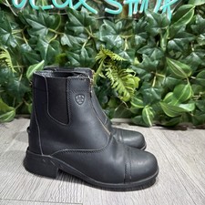 Ariat Heritage IV Paddock Zip Boots Kids US 12 EU 29 Black Leather Riding
