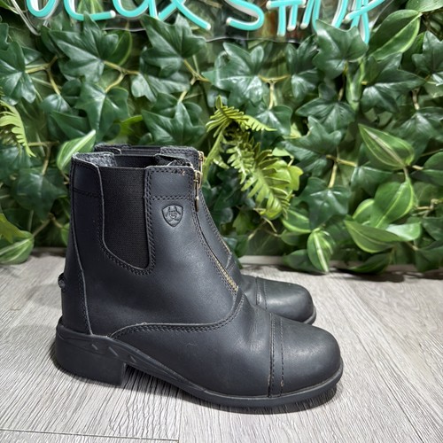 Ariat Heritage IV Paddock Zip Boots Kids US 12 EU 29 Black Leather Riding
