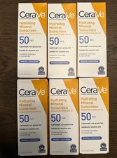6pack CeraVe Hydrating Mineral Sunscreen Face Lotion SPF 50 2.5fl oz 75mL