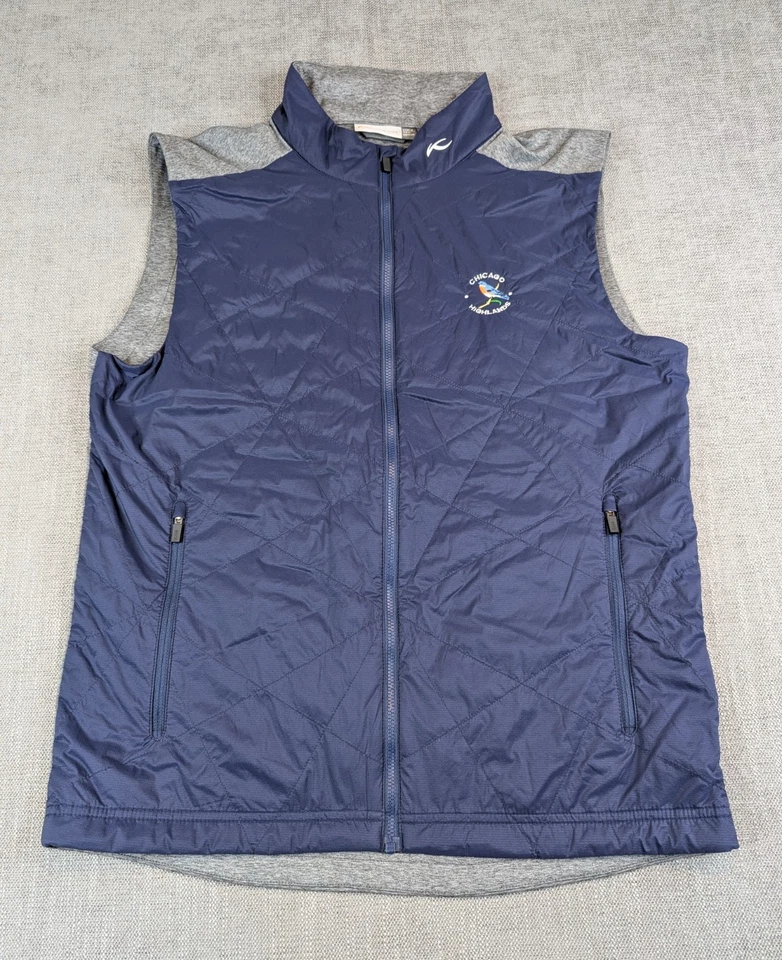 Chaleco de retención KJUS para hombre 52 L gris marino ligero cremallera acolchado gris híbrido de golf Foto 2 de 4